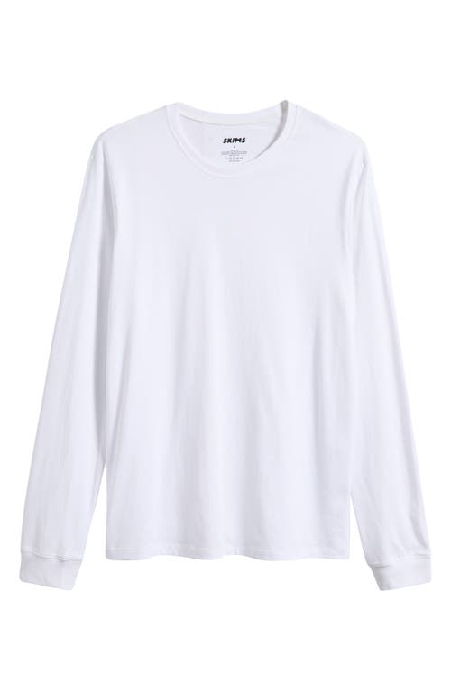 Skims Long Sleeve Cotton T-shirt In Chalk