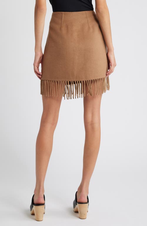 Shop Rails Vista Fringe Detail Wool Blend Skirt In Camel