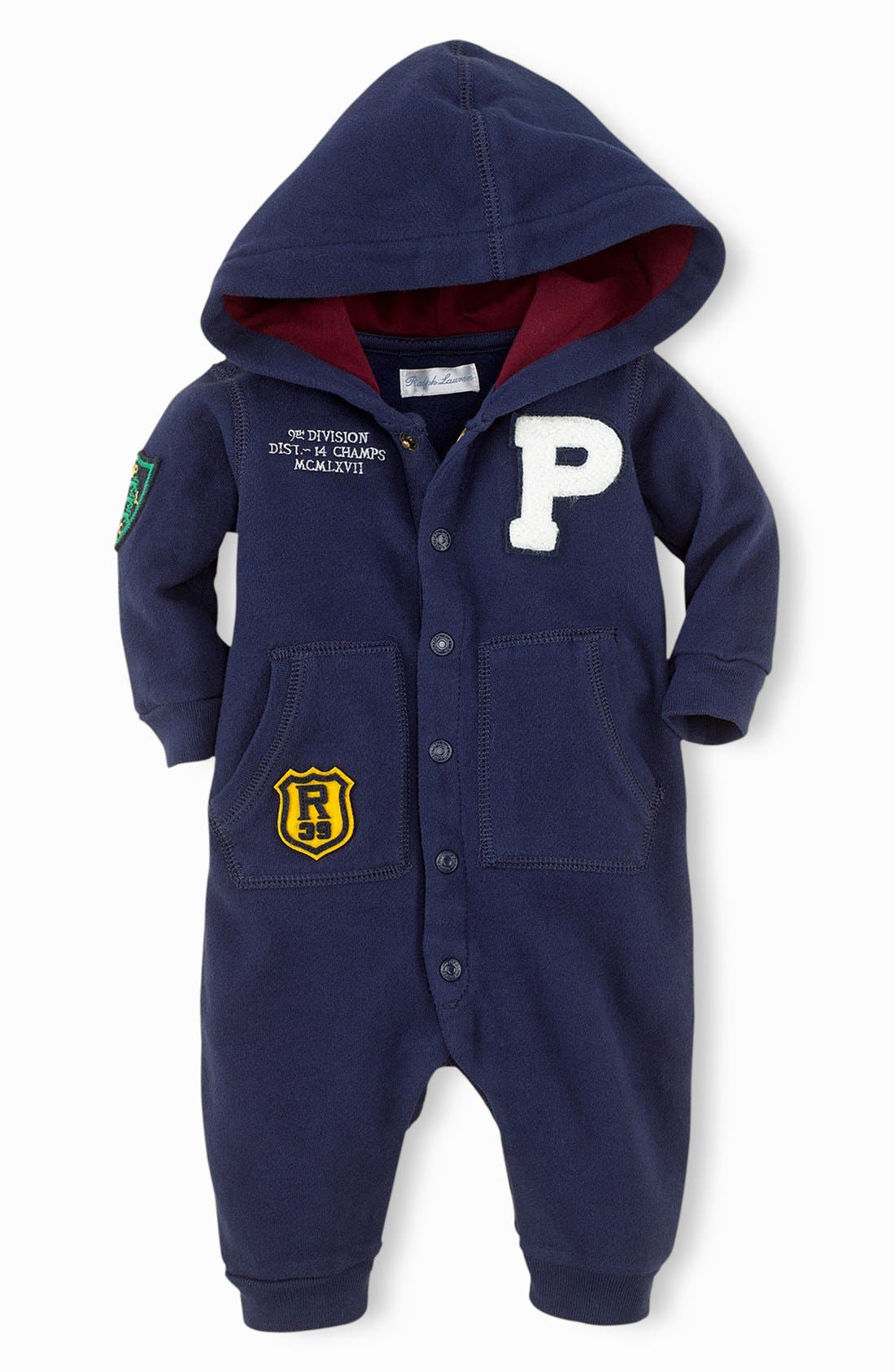 Ralph Lauren Hooded Romper (Baby Boys) Nordstrom
