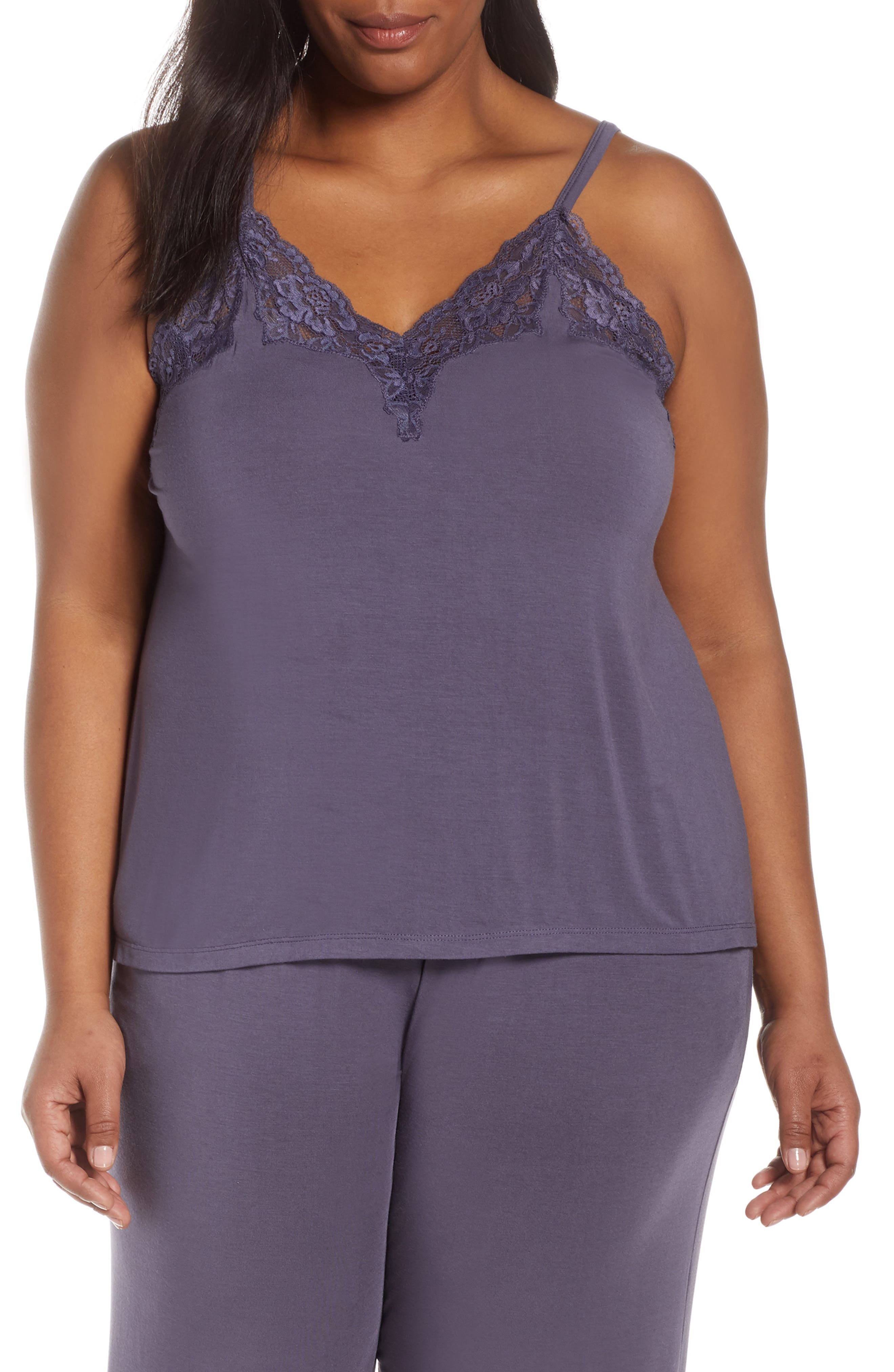 Plus Size Nordstrom Lingerie Moonlight Pajama Tank, Grey