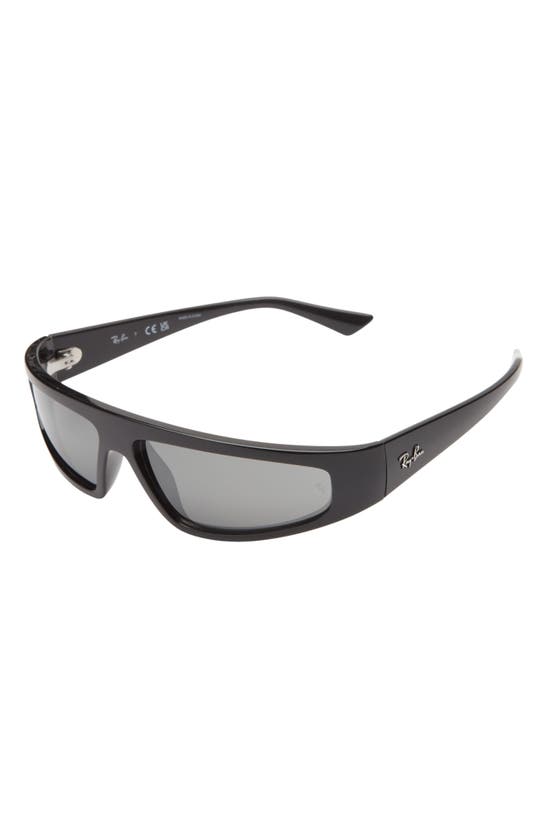 Shop Ray Ban Ray-ban Izaz 59mm Wraparound Sunglasses In Black