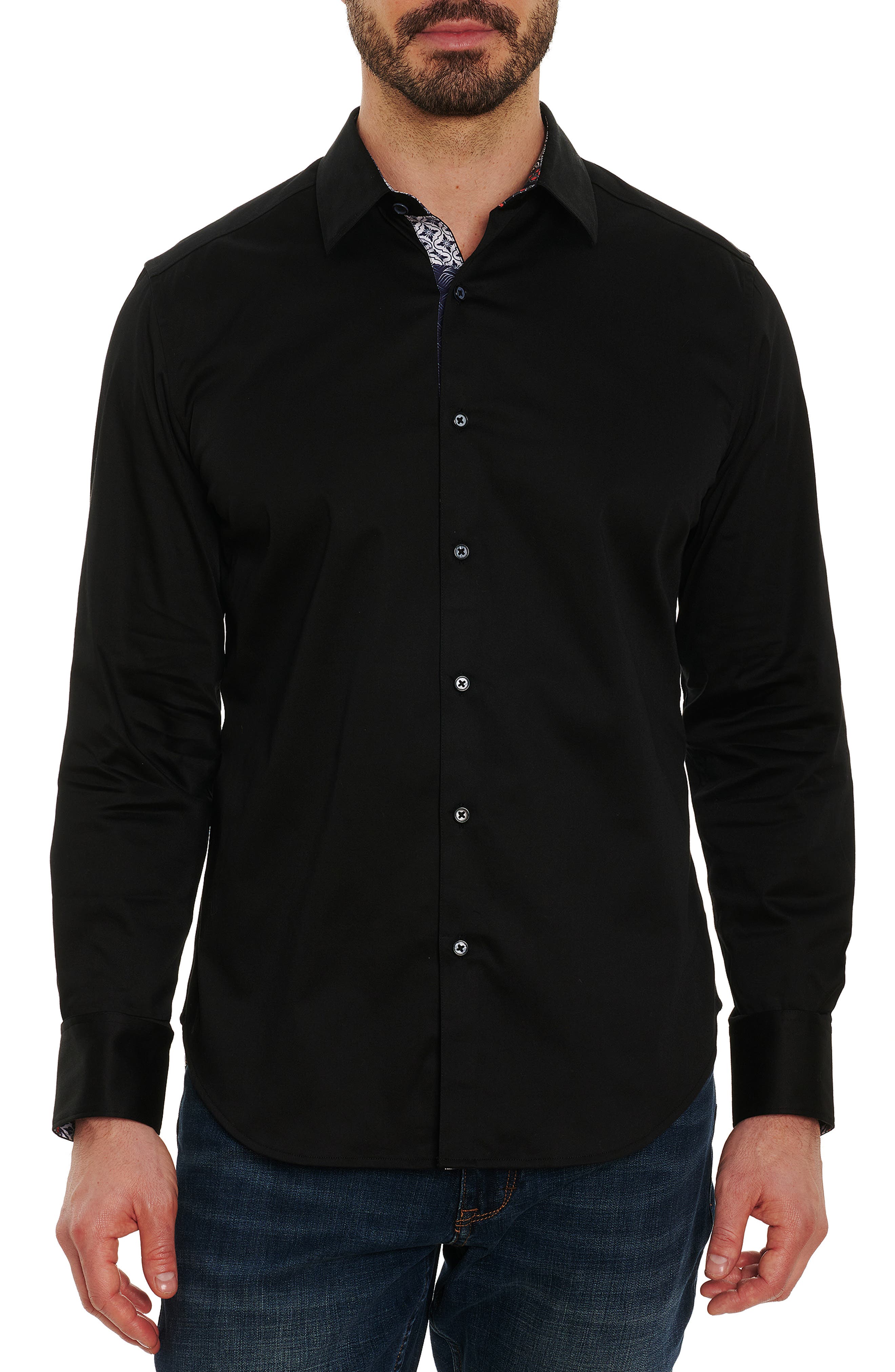 black long sleeve button up