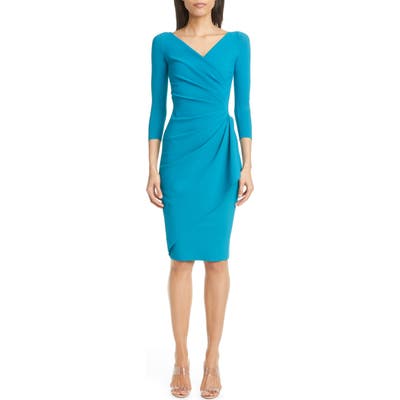 Chiara Boni La Petite Robe Charisse Faux Wrap Cocktail Dress, 8 US - Blue