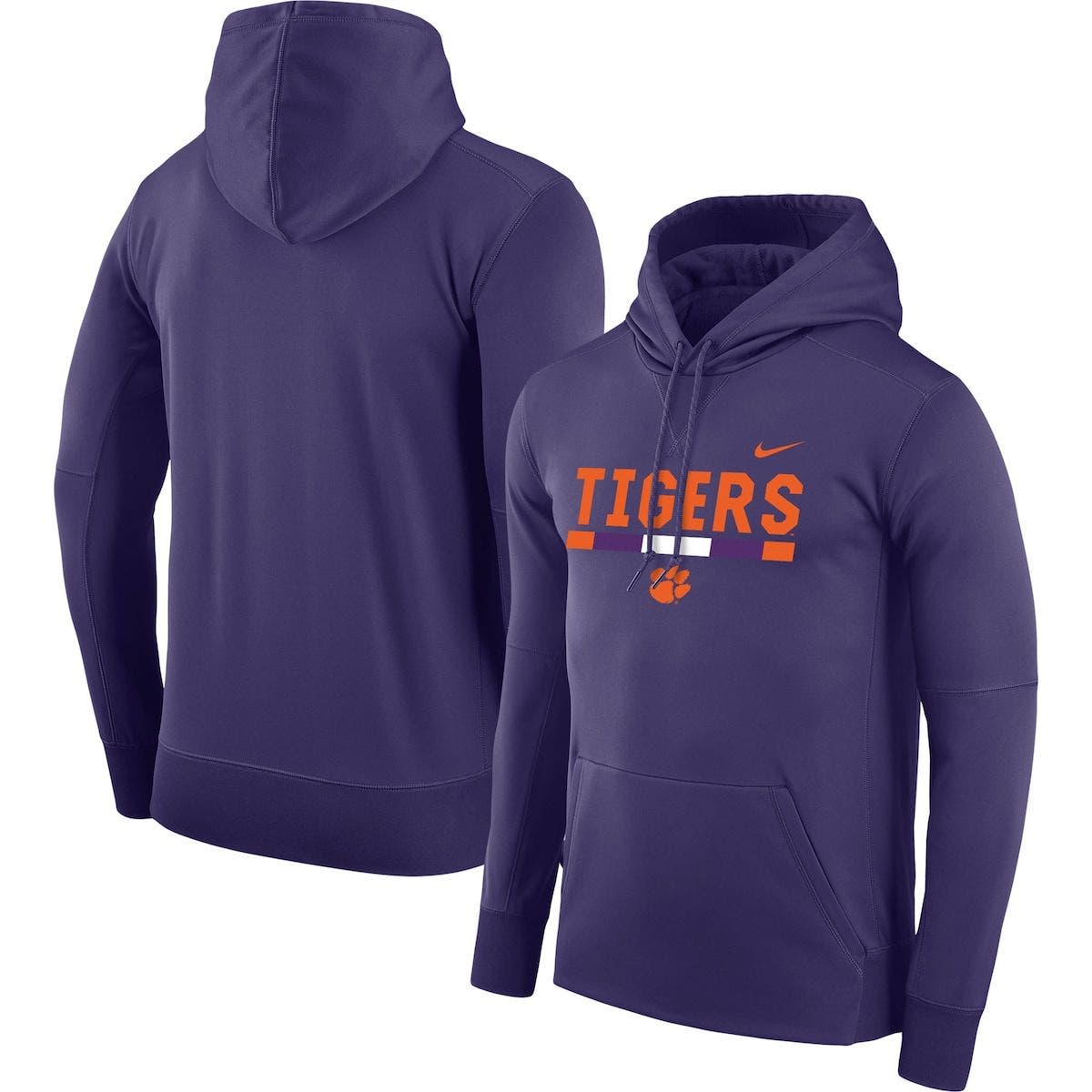 purple clemson hoodie nike