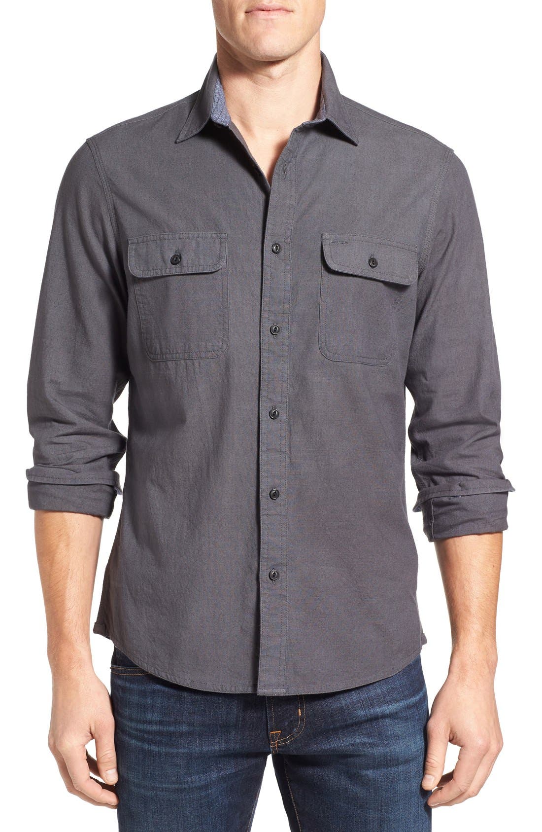 Nordstrom Men's Shop Trim Fit Slub Sport Shirt Nordstrom