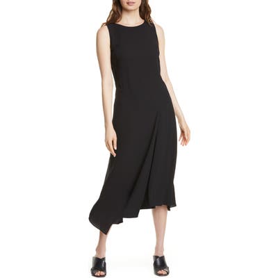 Eileen Fisher Asymmetrical Silk Dress, Black