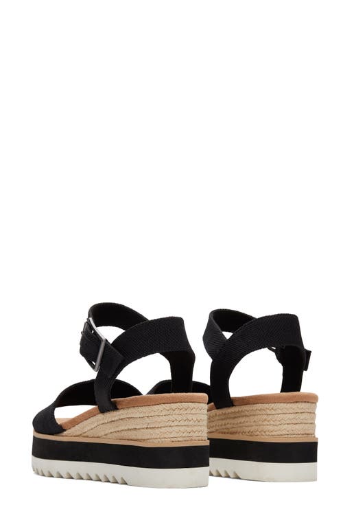 Shop Toms Diana Platform Wedge Sandal In Black Heavy Canvas