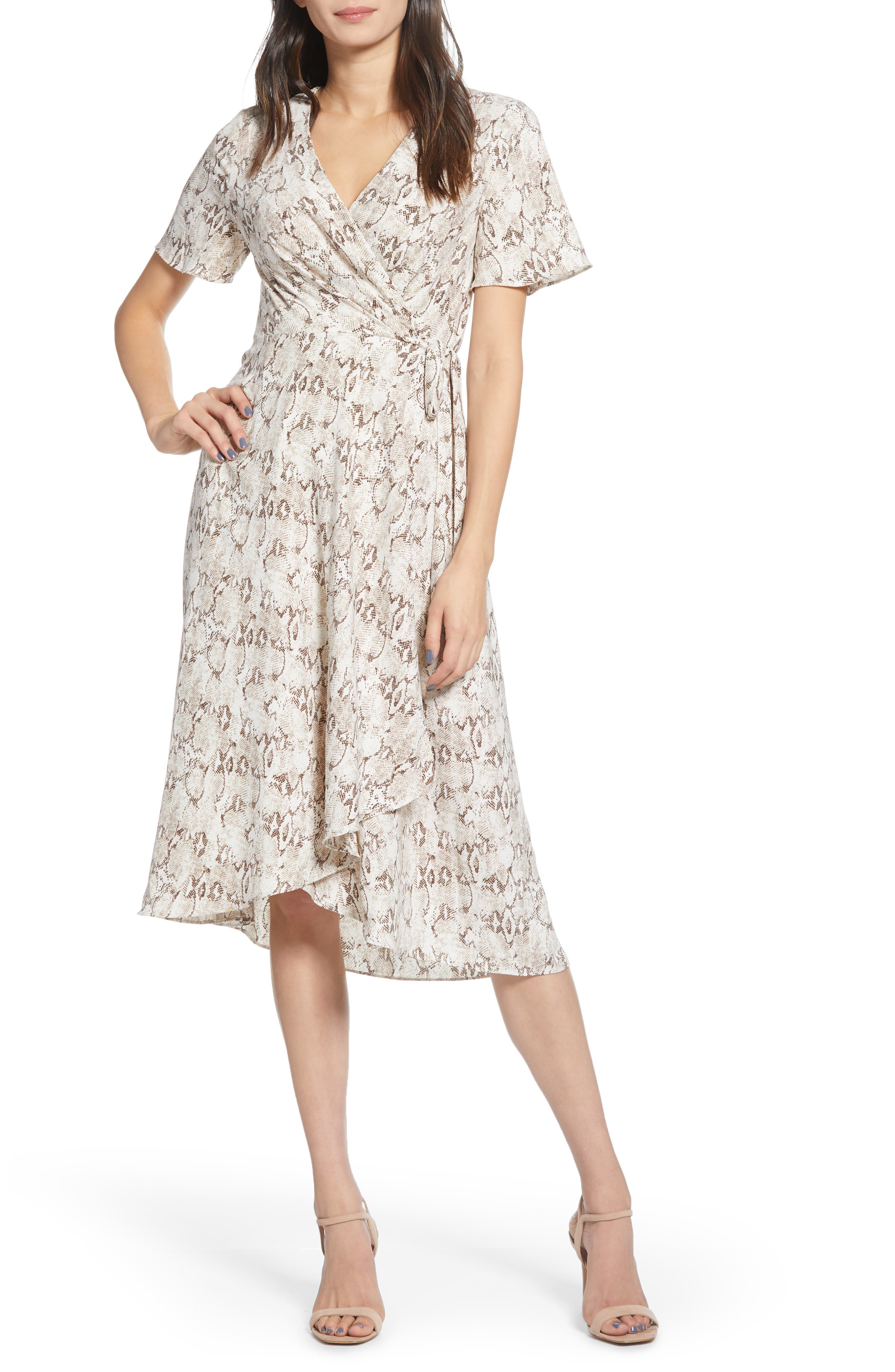 snake print short dress