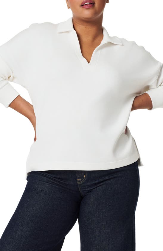Shop Spanx Airessentials Polo Top In Powder