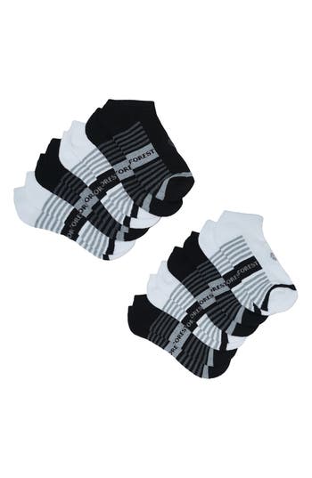 Shop Rainforest 8-pack Half Cushioned Low-cut Socks In White/black Multi