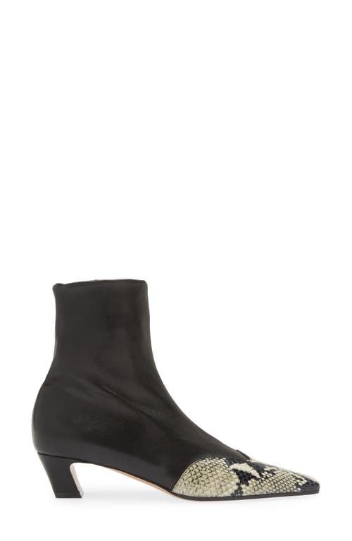 Shop Khaite Dallas Cap Toe Sock Bootie In Black/natural