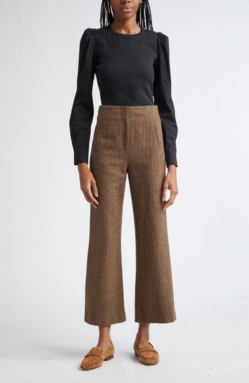 VERONICA BEARD VERONICA BEARD DOVA TWEED HERRINGBONE CROP WIDE LEG PANTS 