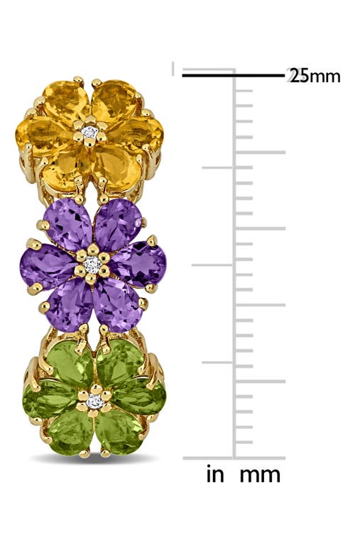 Delmar Amethyst, Citrine & Peridot Floral Drop Earrings In Multi