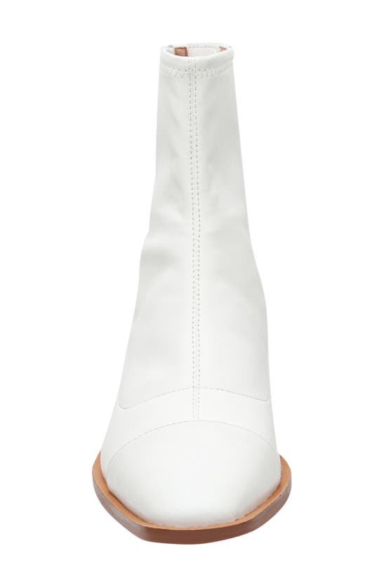 Linea Paolo Venata Block Heel Bootie In Eggshell