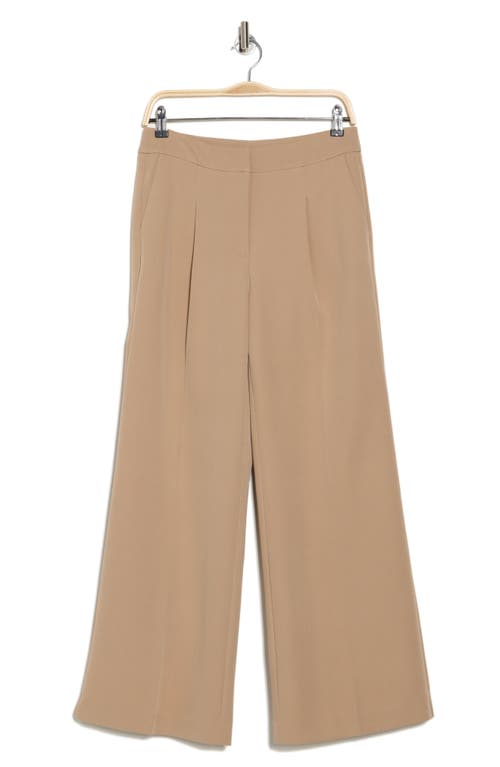 Nanette Lepore Pleat Front Wide Leg Pants In Camel