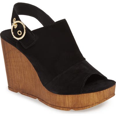 Steve Madden Kaylin Wedge Sandal, Black
