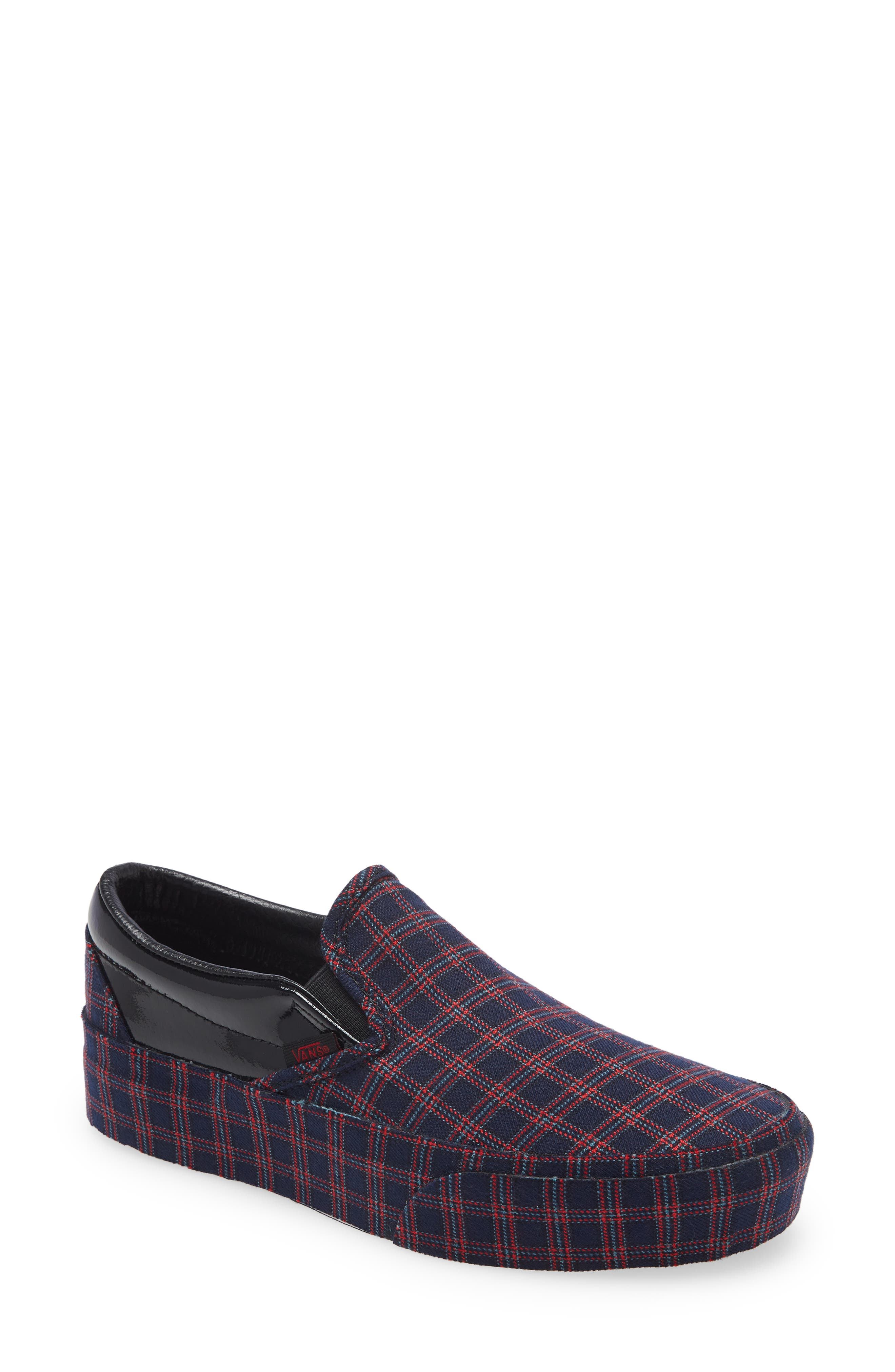 tartan slip on vans