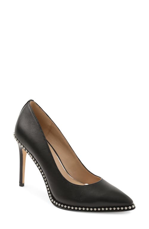 Holli Pointed Toe Pump in Black Leather