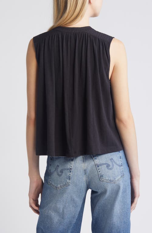 Shop Nation Ltd Via Tie Neck Tank In Jet Black