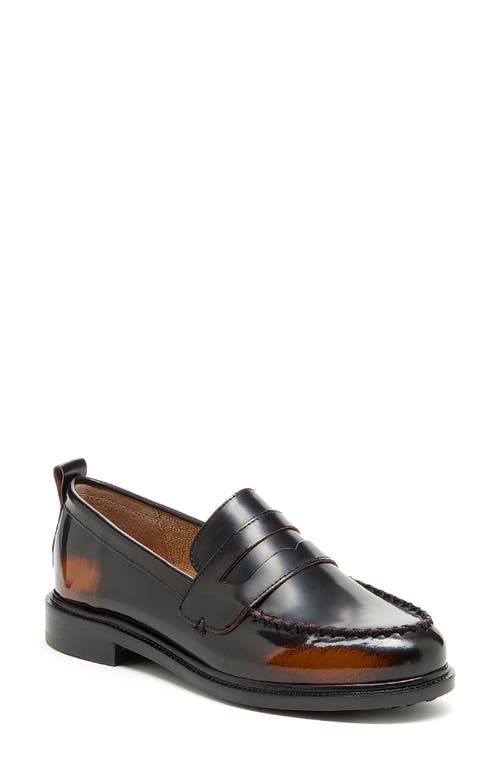 Kelsi Dagger Brooklyn Lens Penny Loafer In Black/cognac