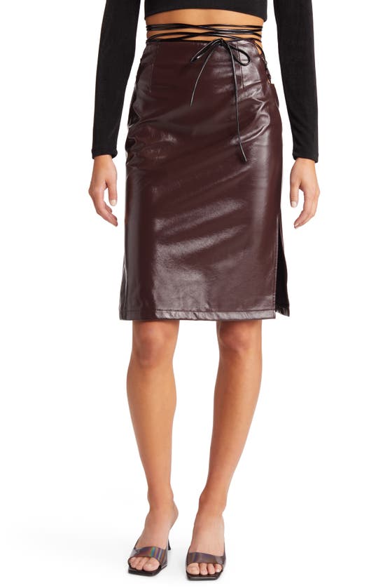 Fianna Faux Leather Pencil Skirt in Bone - Frank Lyman 253405 main image 1