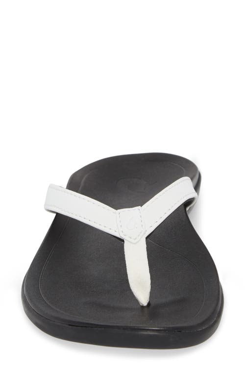 Olukai Ho Opio Flip Flop In White/onyx