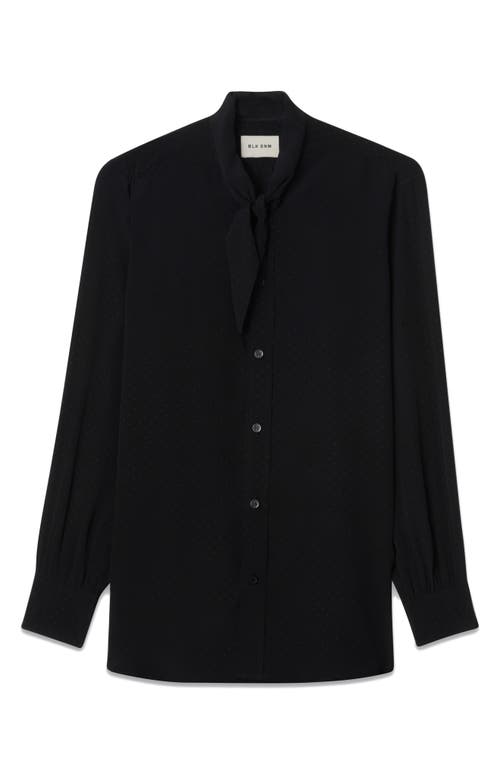 Blk Dnm 69 Tie Neck Button-up Shirt In Black