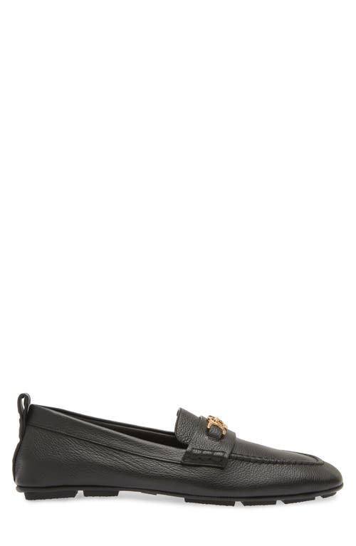 Shop Versace Villa Driving Shoe In Black- Gold