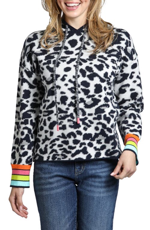 Apny Animal Pattern Hoodie In White Multi