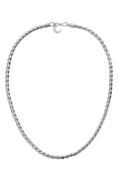 Bruna Layered Chain Link Necklace in Silver