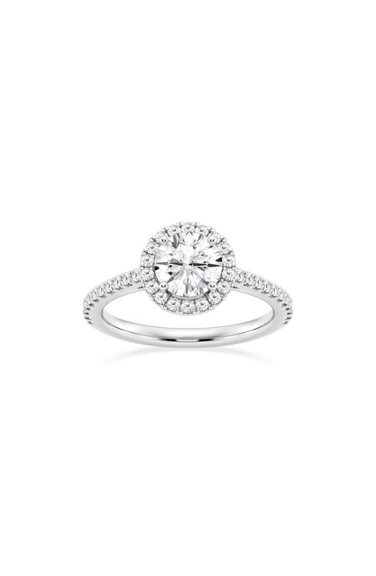 Shop Badgley Mischka Collection Round Cut Lab Created Diamond Halo Pavé Ring In White