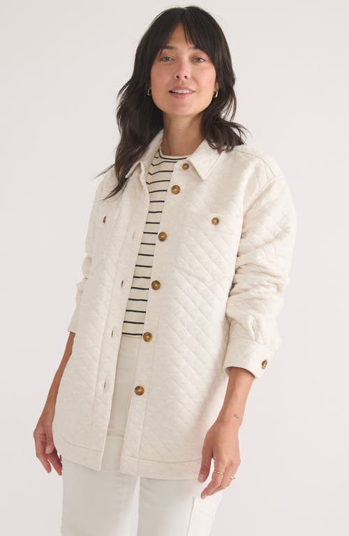 Marine Layer Corbet Quilted Shirt Jacket In Oatmeal