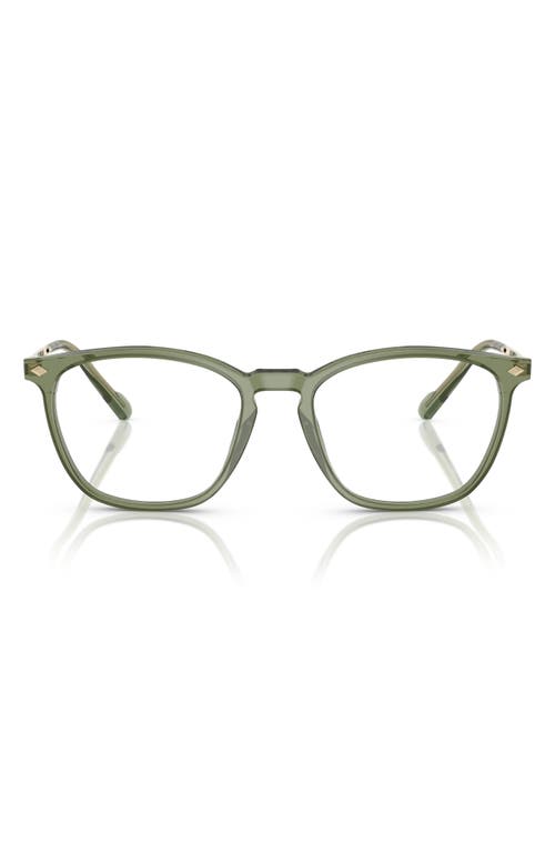 Vogue 51mm Pillow Optical Glasses In Transparent Green
