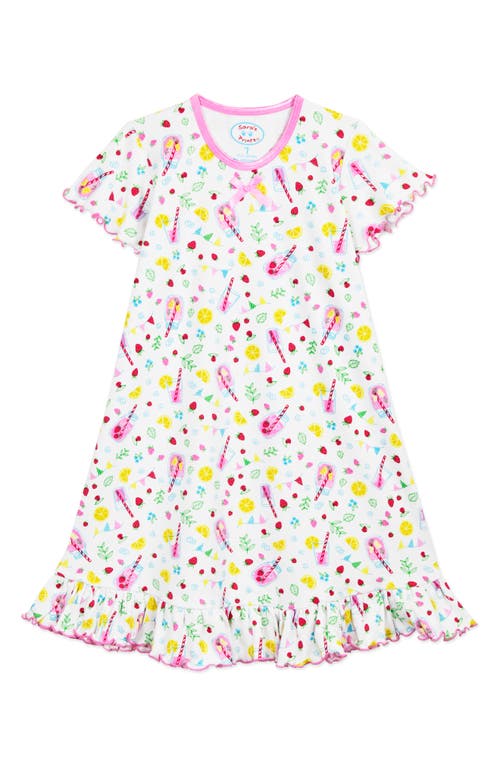 Sara's Prints Kids' Ruffled Nightgown Pink Lemonade at Nordstrom,