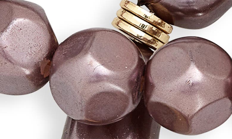 Shop Nordstrom Set Of 2 Imitation Pearl Stretch Bracelets In Gold/plum