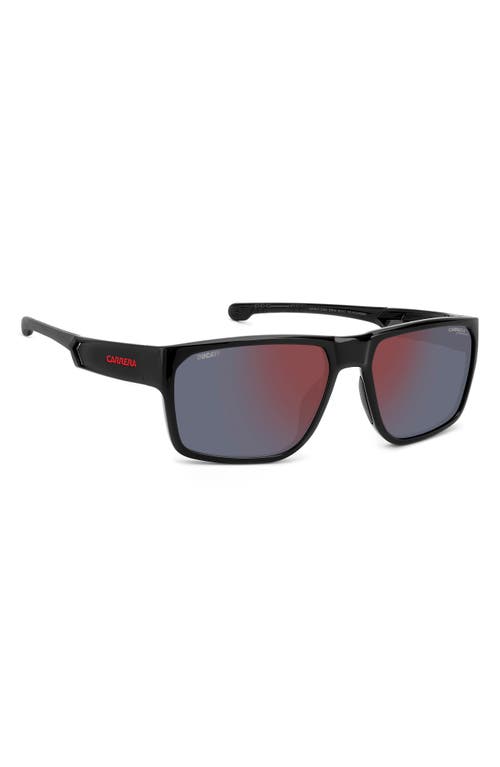 Shop Carrera Eyewear X Ducati 59mm Rectangular Sunglasses In Black/red Mirror Polar