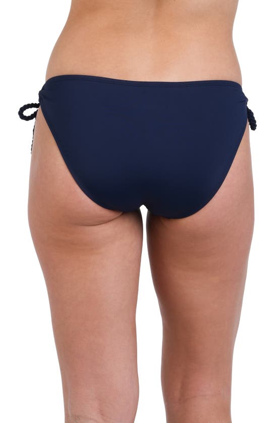 Shop La Blanca Sea Scallops Hipster Bikini Bottoms In Indigo