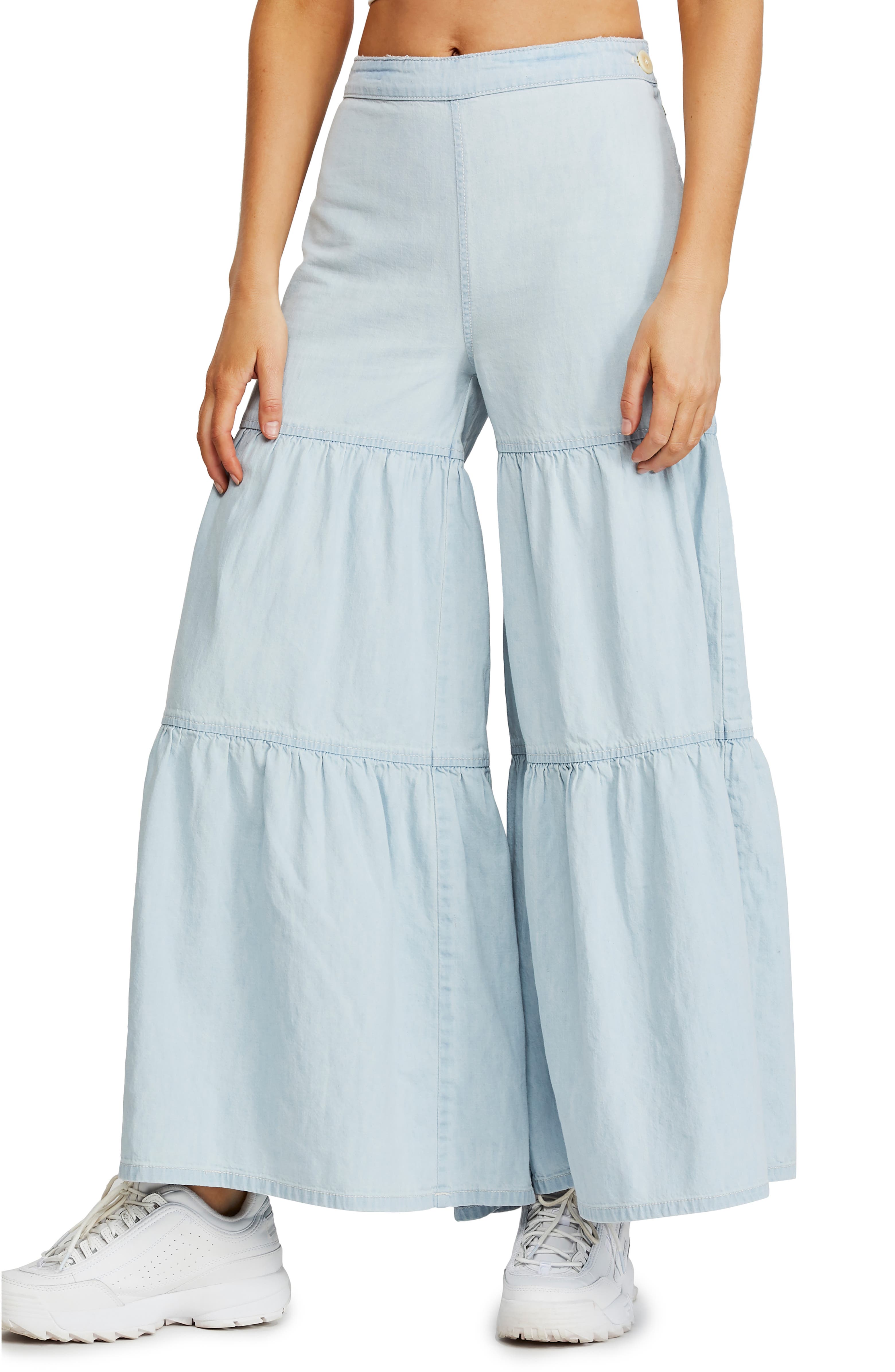 Free People Stargazing Tiered Flare Pants | Nordstrom