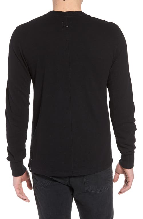 Rag & Bone Classic Flame Henley Tee In Jet Black