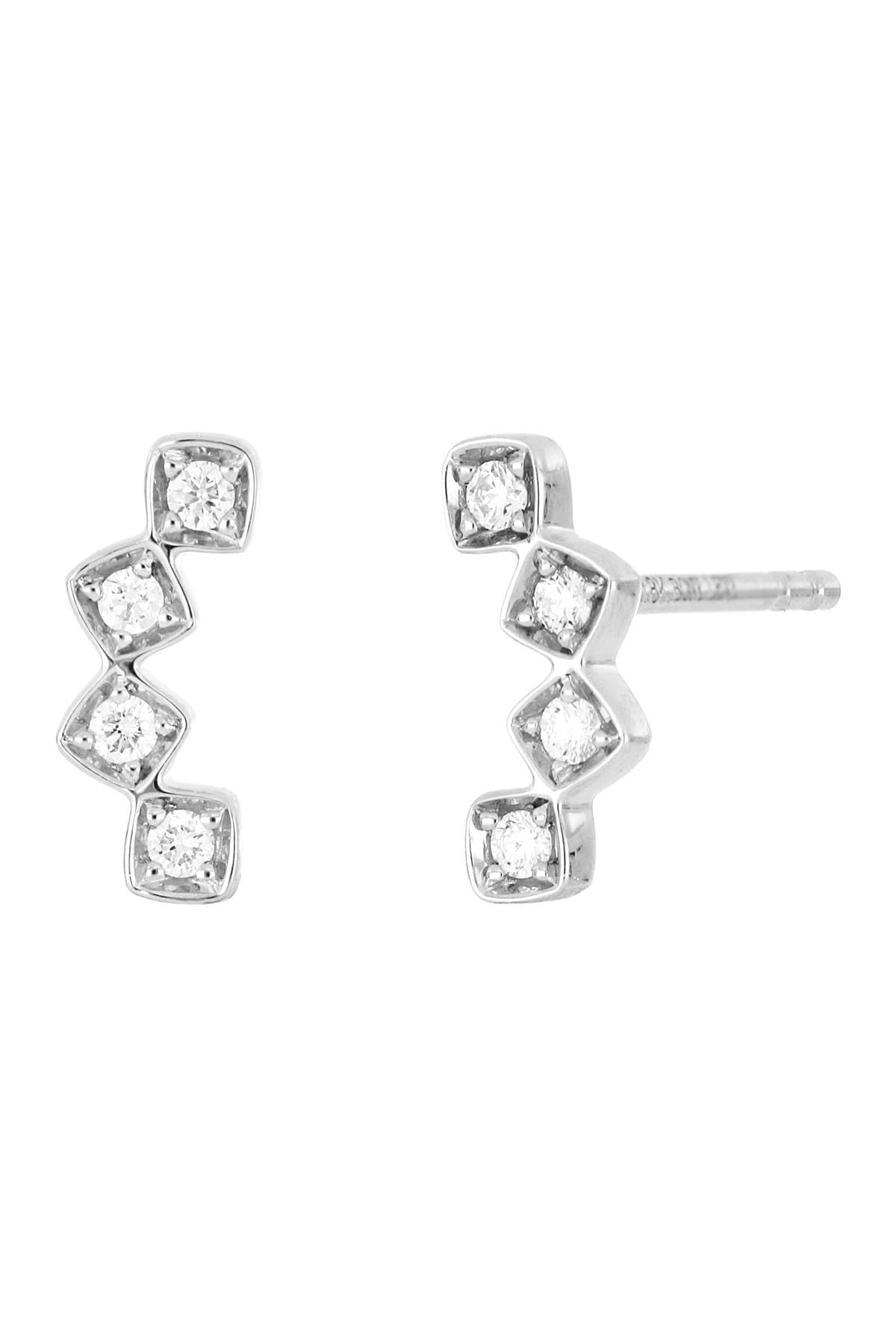Bony Levy 18k White Gold Multi Diamond Crawler Earrings In 18kw