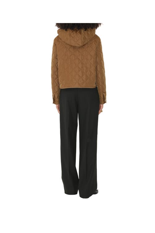 Burberry Quilted Nylon Cropped Jacket In Dusty Caramel