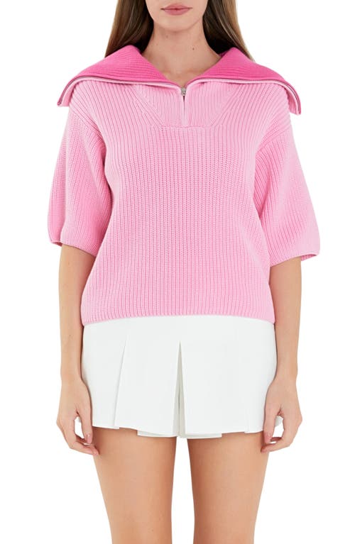 English Factory Oversize Collar Pullover Sweater Pink at Nordstrom,