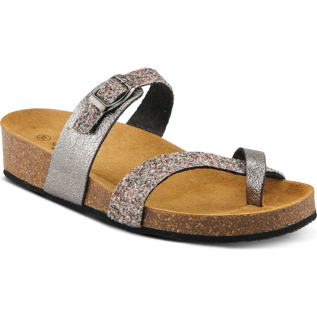 Spring Step Burch Platform Wedge Slide Sandal In Pewter
