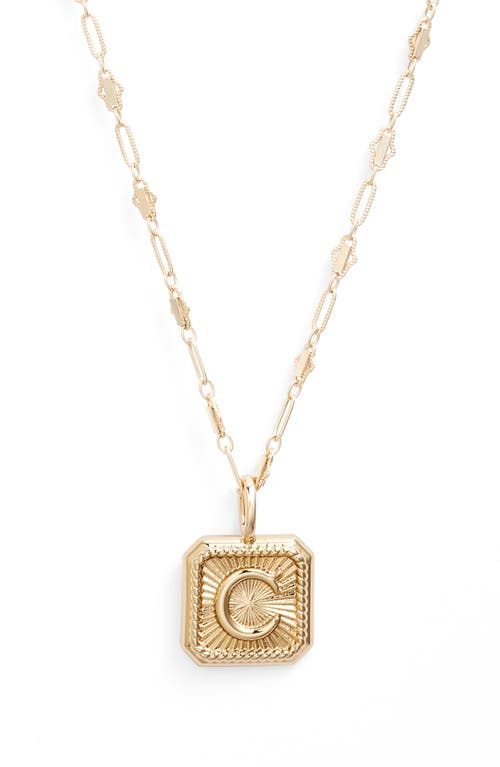 Harlow Initial Pendant Necklace in Gold - C