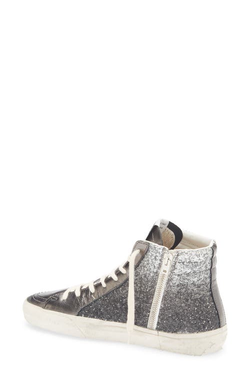 Golden Goose Slide High Top Sneaker In Black/asphalt/silver