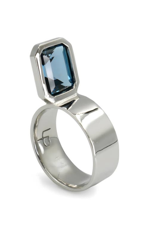 Shop Leslie Paige Perched Setting London Blue Topaz Ring In 14k Gold/blue Topaz