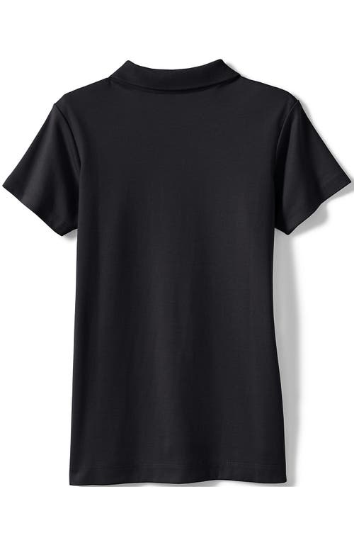 Shop Lands' End School Uniform Girls Short Sleeve Feminine Fit Interlock Polo Shirt In Black