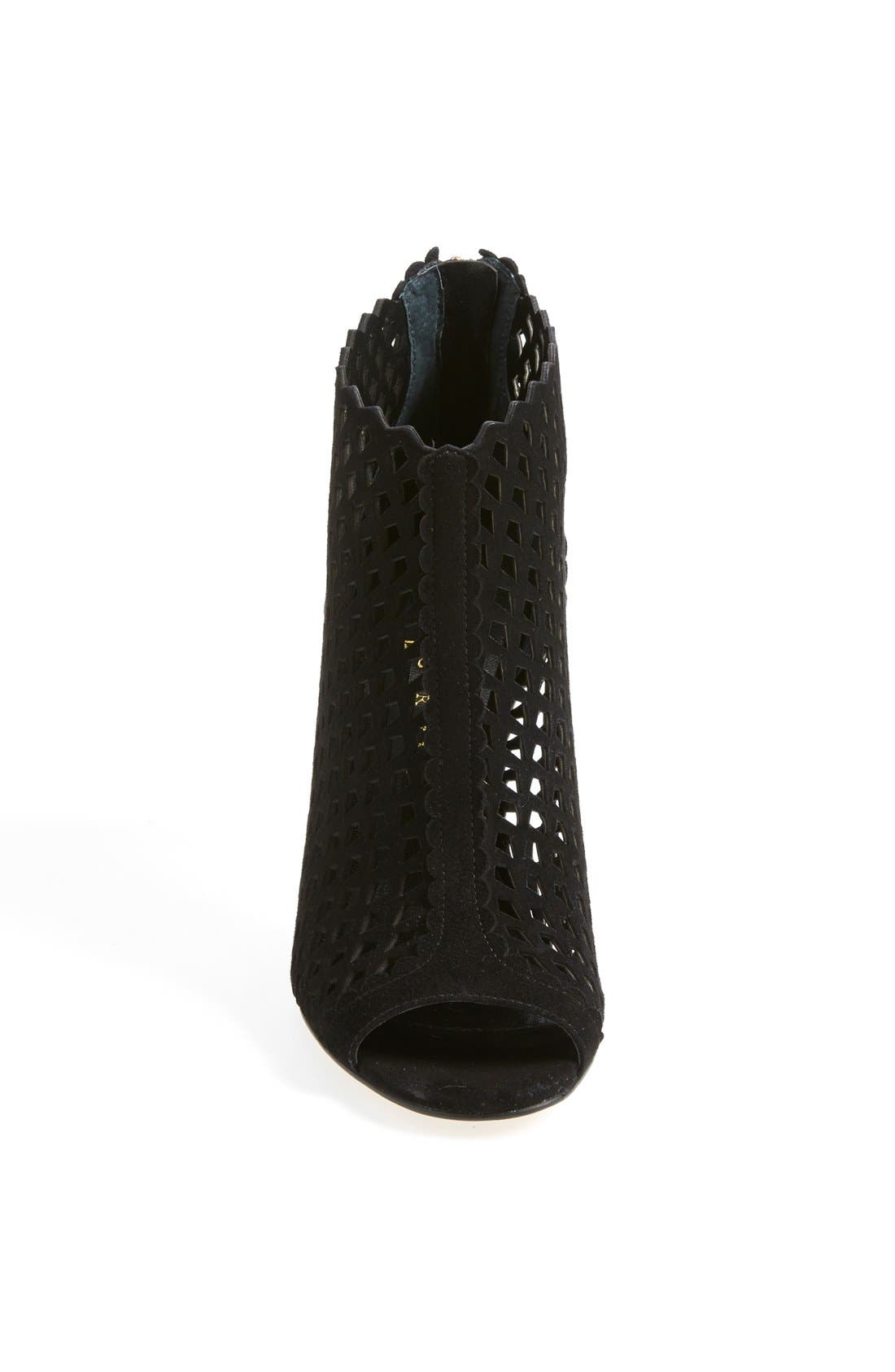 IVANKA TRUMP,
                                                'Didia' Cutout Cage Open Toe Suede Bootie,
                                                Alternate thumbnail 4, color,
                                                001