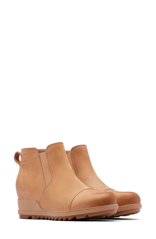 Size 6.5 SOREL Evie Wedge Bootie in Tawny Buff/Black at Nordstrom, 