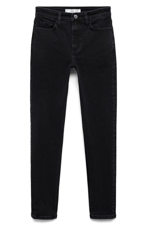 Shop Mango Newisa Skinny Jeans In Black Denim